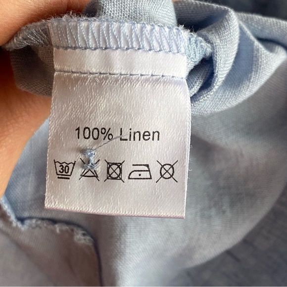 Sauths Audrey Light Blue Linen Button Down Shirt Dress Size XL - Picture 12 of 13